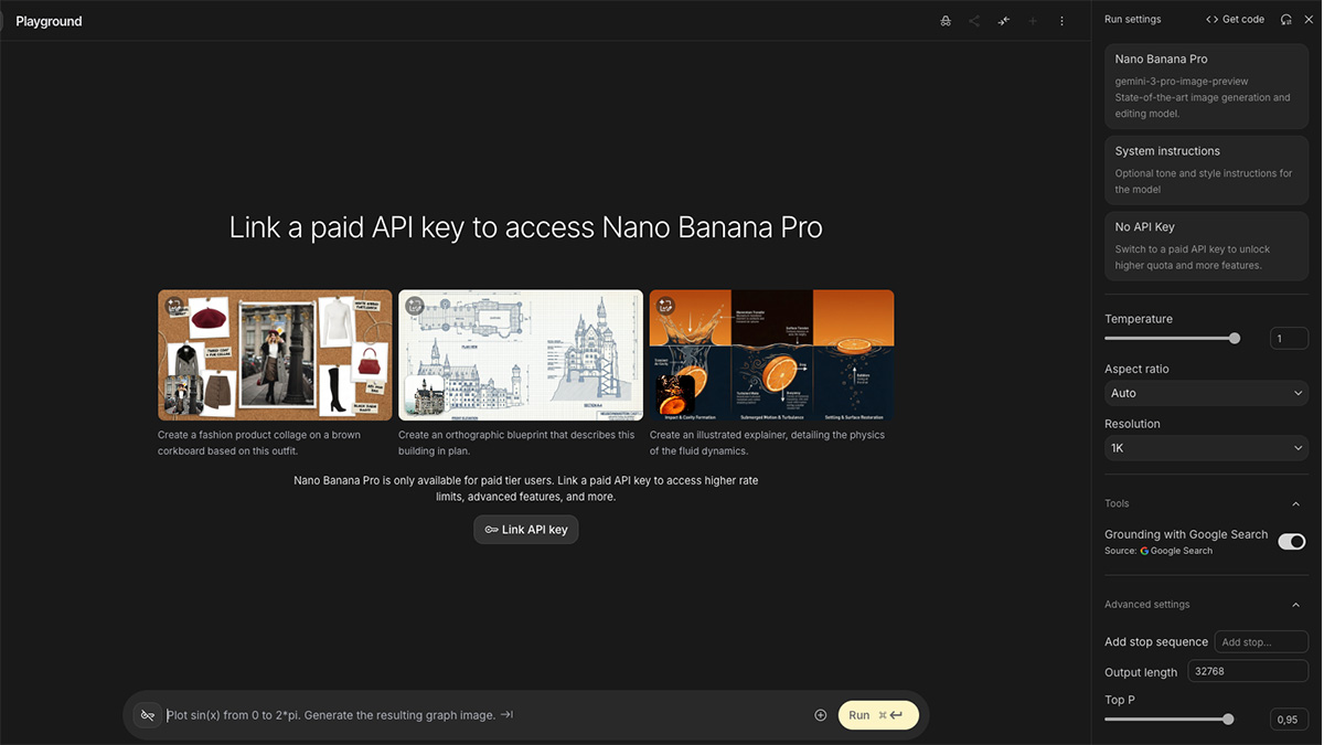 interfaccia google ia studio