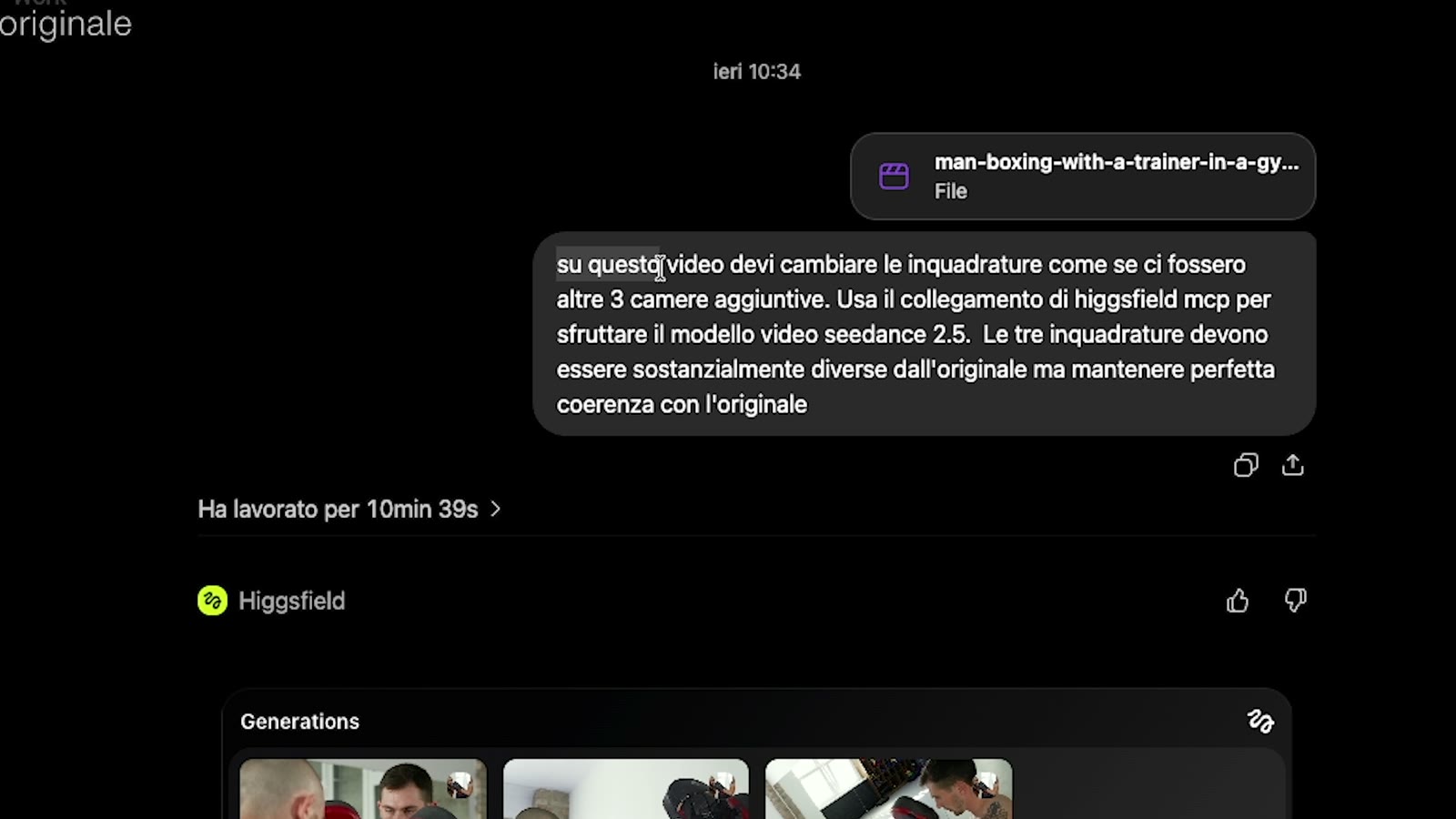 Prompt in ChatGPT per un video multicamera: altre tre camere con Seedance 2.5, GPT-6 Astra ha lavorato 10 minuti e 39 secondi